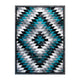 Turquoise,4' x 5' |#| Southwestern Style Diamond Patterned Indoor Area Rug - Turquoise - 4' x 5'