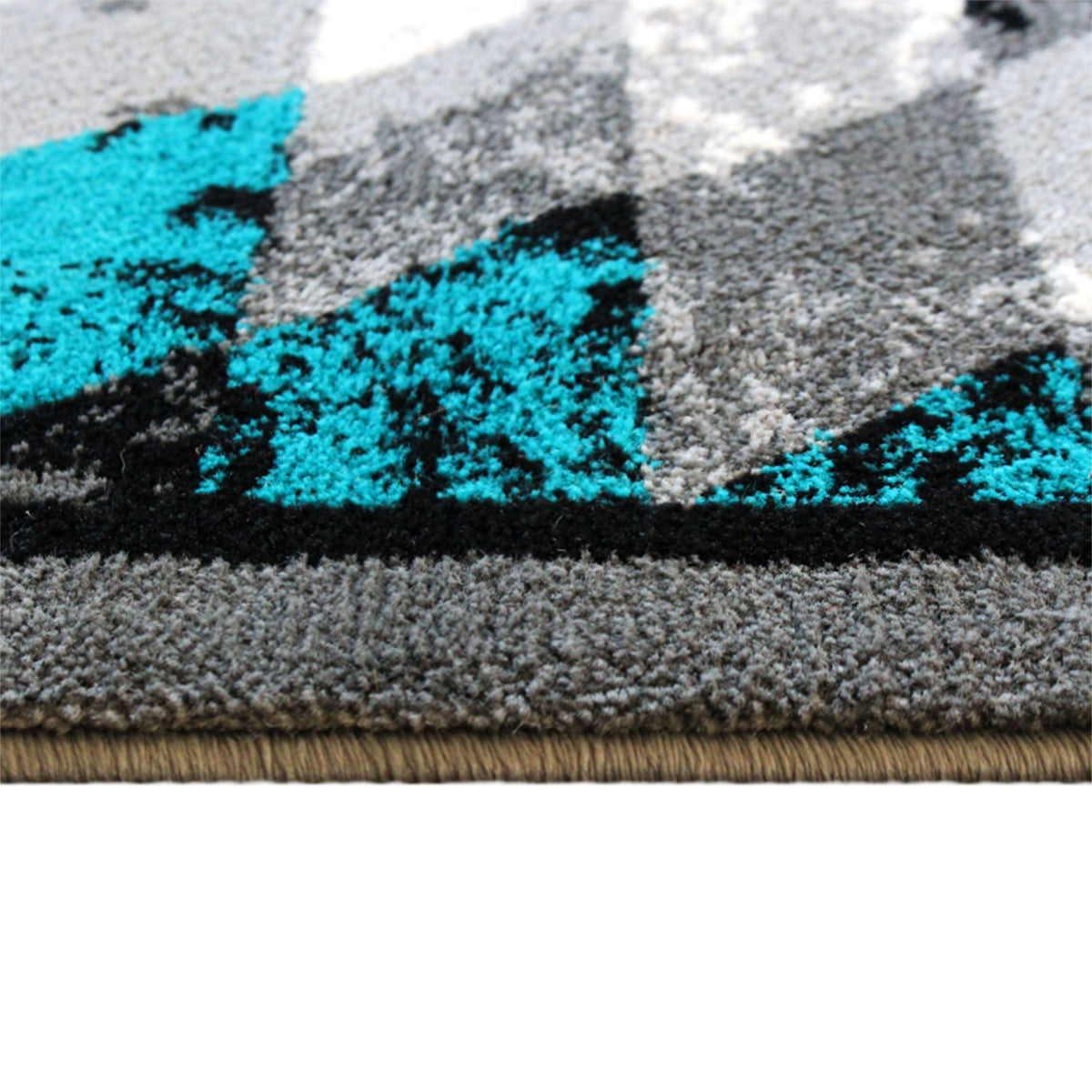 Turquoise,4' x 5' |#| Southwestern Style Diamond Patterned Indoor Area Rug - Turquoise - 4' x 5'