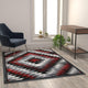 Red,5' x 7' |#| Southwestern Style Diamond Patterned Indoor Area Rug - Red - 5' x 7'