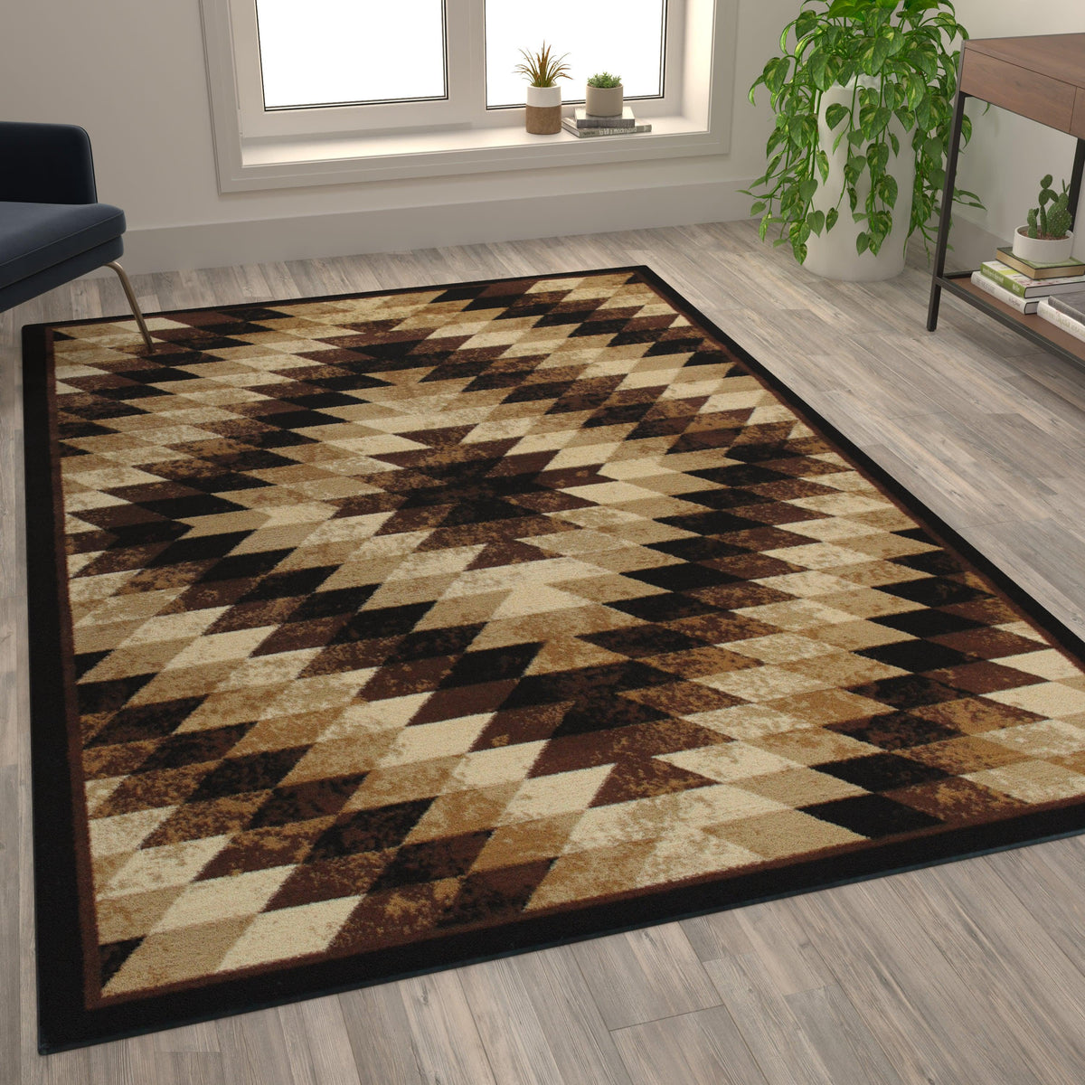 Brown,6' x 9' |#| Southwestern Style Diamond Patterned Indoor Area Rug - Brown - 6' x 9'