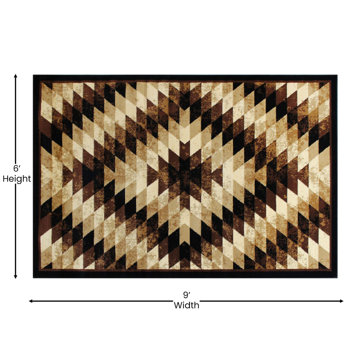 Brown,6' x 9' |#| Southwestern Style Diamond Patterned Indoor Area Rug - Brown - 6' x 9'