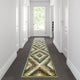 Green,2' x 11' |#| Southwestern Style Diamond Patterned Indoor Area Rug - Green - 2' x 11'