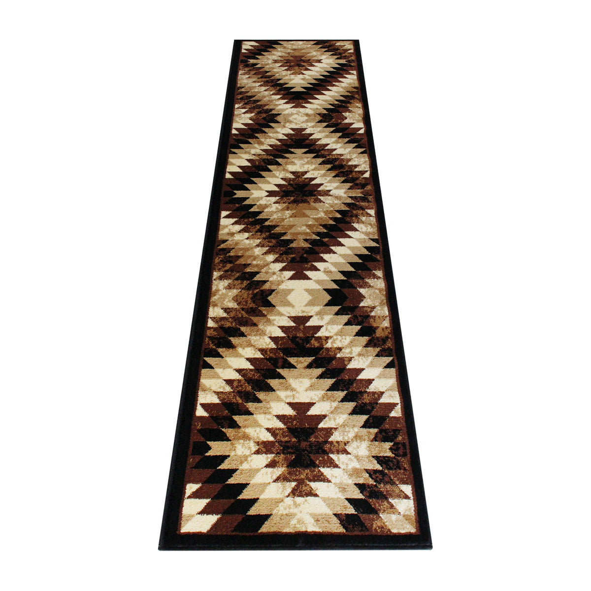 Brown,2' x 7' |#| Southwestern Style Diamond Patterned Indoor Area Rug - Brown - 2' x 7'