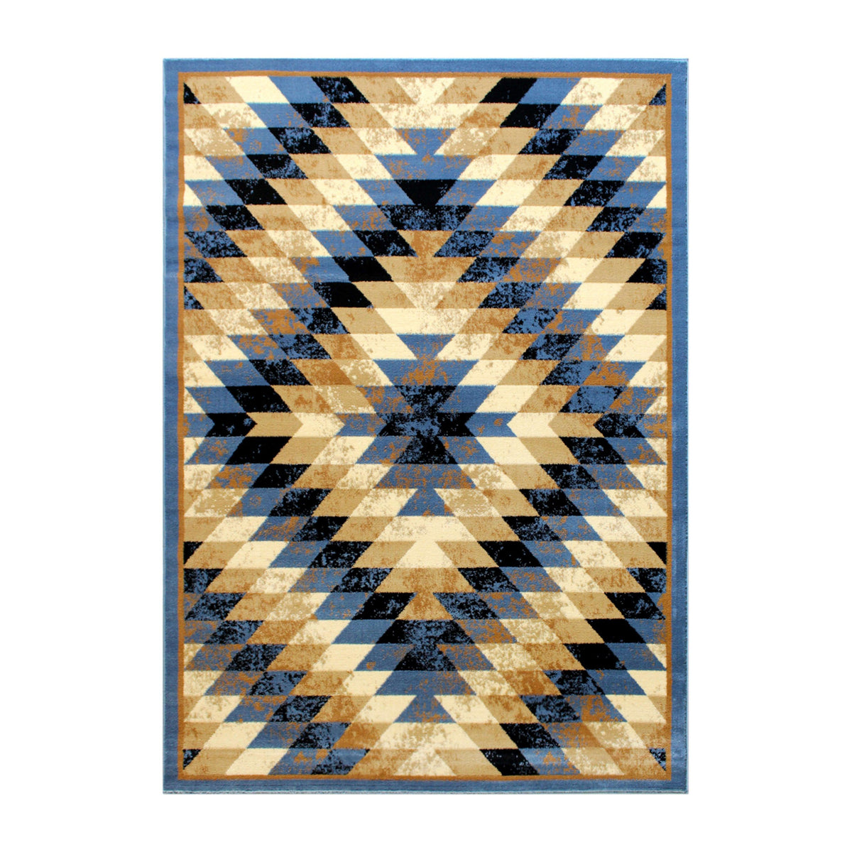 Blue,4' x 5' |#| Southwestern Style Diamond Patterned Indoor Area Rug - Blue - 4' x 5'