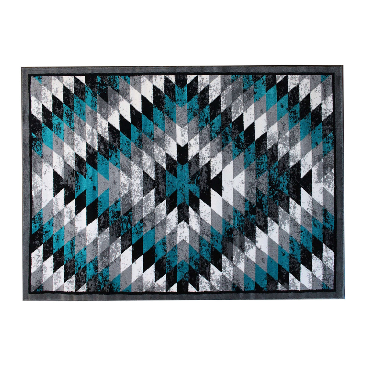 Turquoise,5' x 7' |#| Southwestern Style Diamond Patterned Indoor Area Rug - Turquoise - 5' x 7'