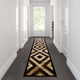 Brown,2' x 11' |#| Southwestern Style Diamond Patterned Indoor Area Rug - Brown - 2' x 11'