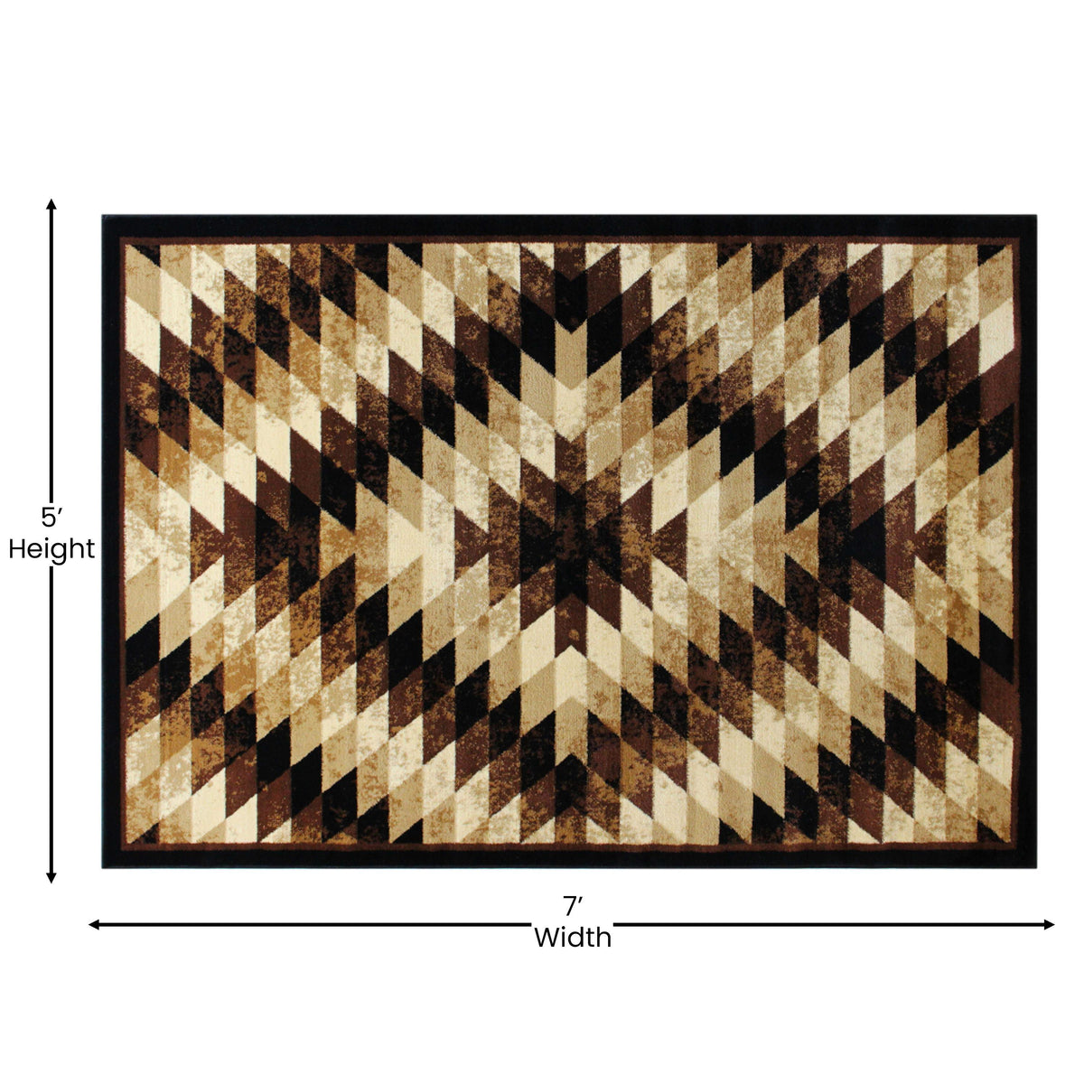 Brown,5' x 7' |#| Southwestern Style Diamond Patterned Indoor Area Rug - Brown - 5' x 7'