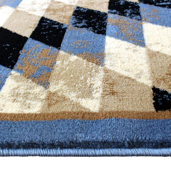 Blue,5' x 7' |#| Southwestern Style Diamond Patterned Indoor Area Rug - Blue - 5' x 7'