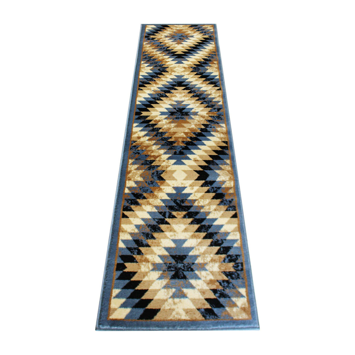 Blue,2' x 7' |#| Southwestern Style Diamond Patterned Indoor Area Rug - Blue - 2' x 7'