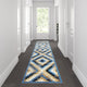 Blue,2' x 11' |#| Southwestern Style Diamond Patterned Indoor Area Rug - Blue - 2' x 11'