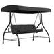 Black |#| 3-Seat Outdoor Steel Converting Patio Swing and Bed Canopy Hammock in Black