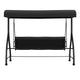 Black |#| 3-Seat Outdoor Steel Converting Patio Swing and Bed Canopy Hammock in Black