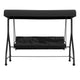 Black |#| 3-Seat Outdoor Steel Converting Patio Swing and Bed Canopy Hammock in Black