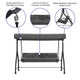 Gray |#| 3-Seat Outdoor Steel Converting Patio Swing and Bed Canopy Hammock in Gray