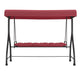 Maroon |#| 3-Seat Outdoor Steel Converting Patio Swing and Bed Canopy Hammock in Maroon