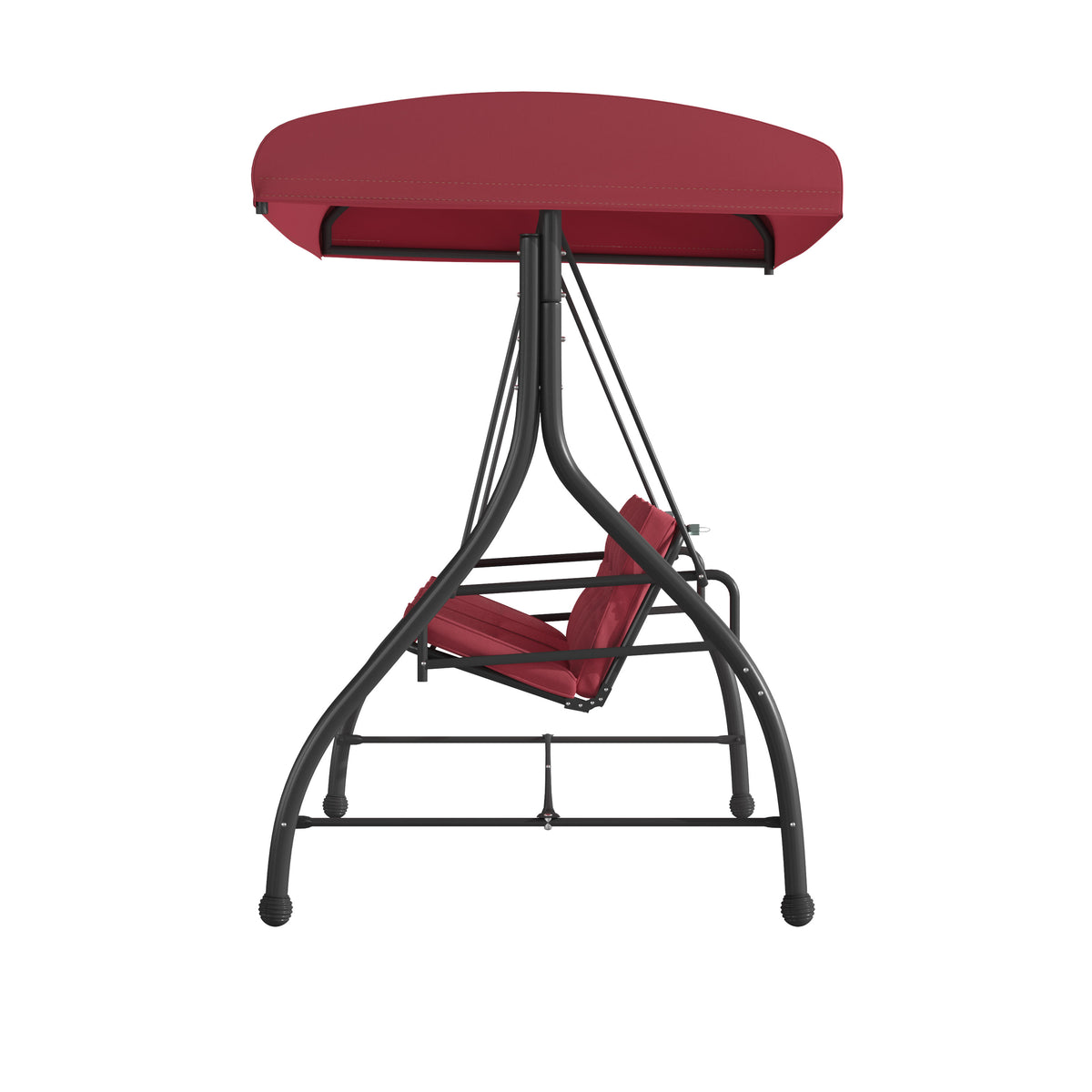 Maroon |#| 3-Seat Outdoor Steel Converting Patio Swing and Bed Canopy Hammock in Maroon