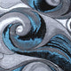 3' x 10' |#| Modern Ocean Wave Design Turquoise 3' x 10' Olefin Indoor Area Rug