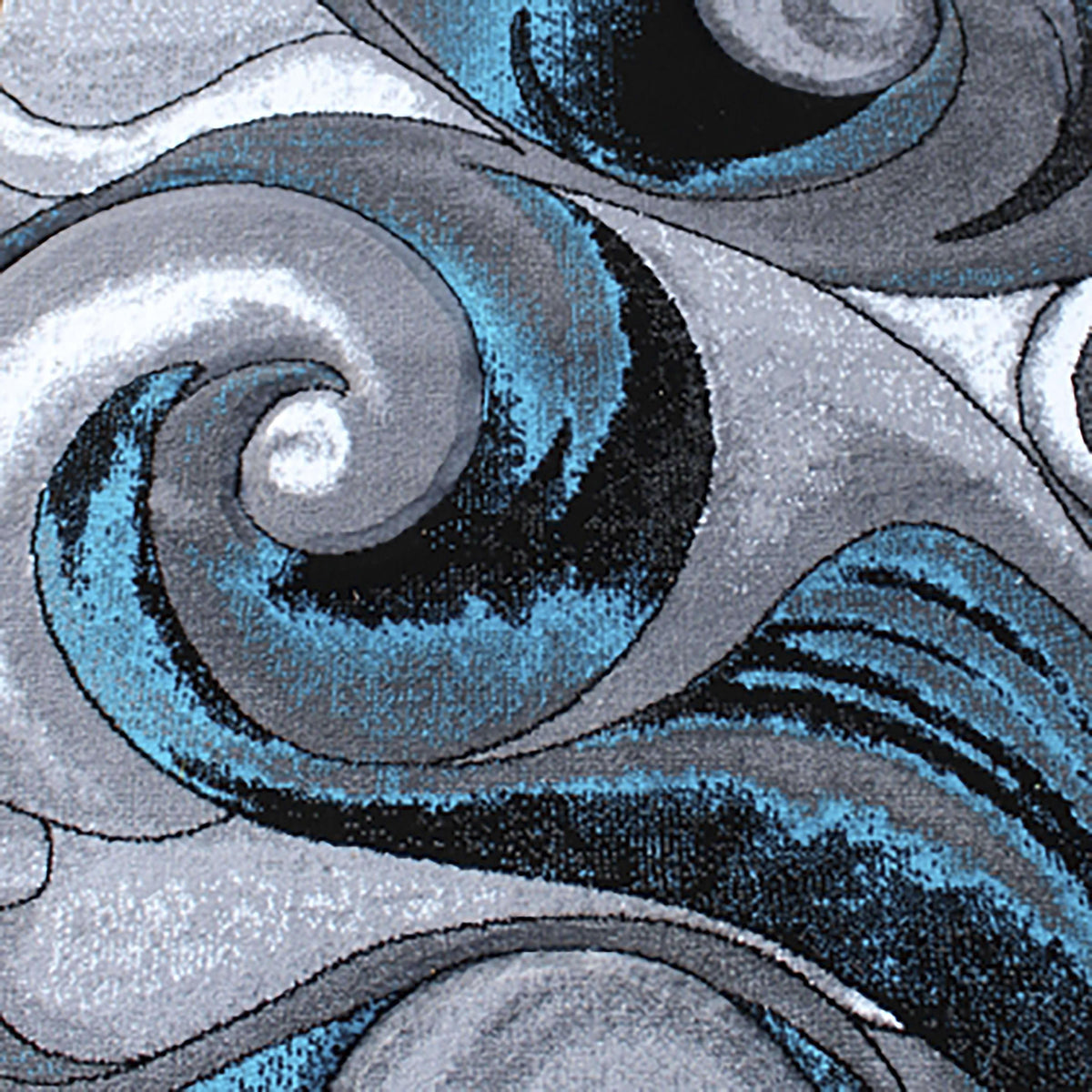 3' x 15' |#| Modern Ocean Wave Design Turquoise 3' x 15' Olefin Indoor Area Rug