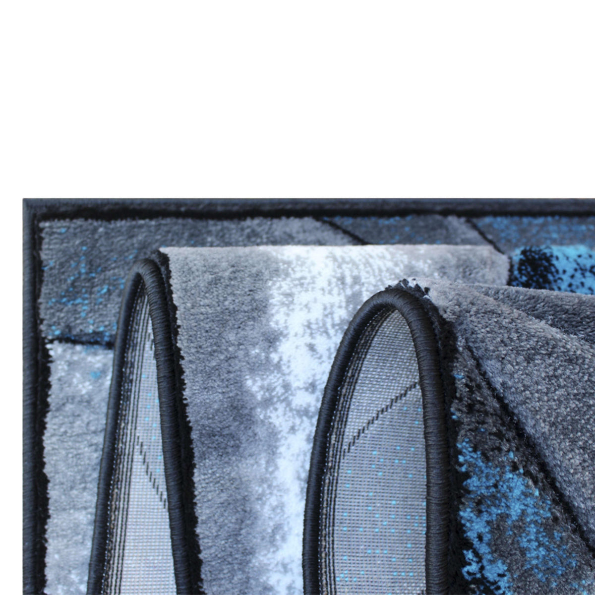 5' x 7' |#| Modern Ocean Wave Design Turquoise 5' x 7' Olefin Indoor Area Rug