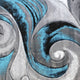 8' Round |#| Modern Ocean Wave Design Turquoise 8' x 8' Round Olefin Indoor Area Rug