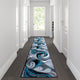 3' x 10' |#| Modern Ocean Wave Design Turquoise 3' x 10' Olefin Indoor Area Rug