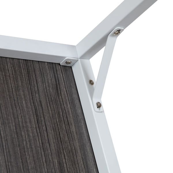 Rustic Gray Top/White Frame |#| Industrial Modern Desk-47inchL Commercial Grade Home Office Desk-Rustic Gray/White