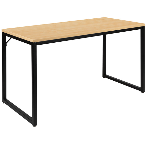 Maple Top/Black Frame |#| Industrial Modern Desk-47inchL Commercial Grade Home Office Desk-Maple/Black