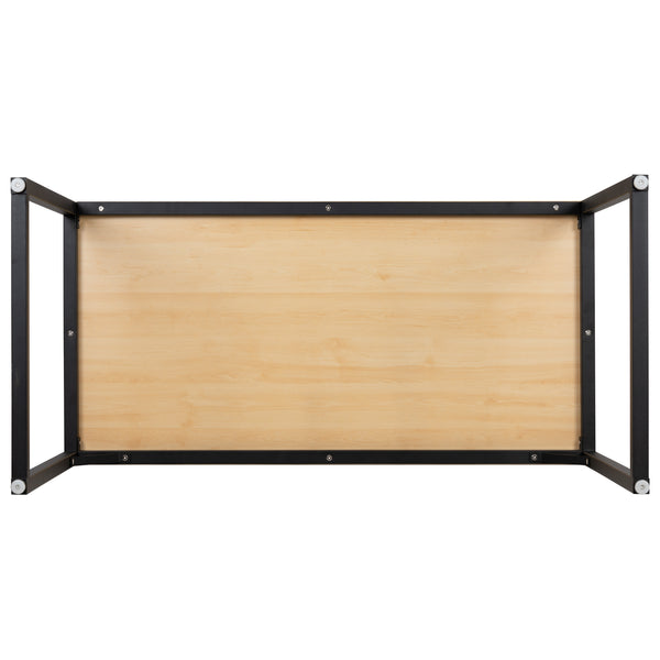 Maple Top/Black Frame |#| Industrial Modern Desk-47inchL Commercial Grade Home Office Desk-Maple/Black