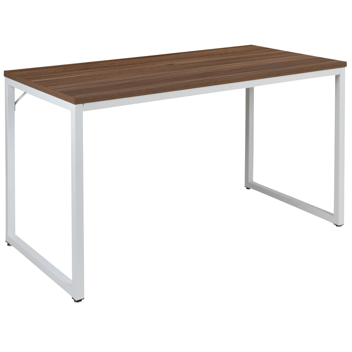 Walnut Top/White Frame |#| Industrial Modern Desk-47inchL Commercial Grade Home Office Desk-Walnut/White