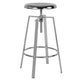 Chrome |#| Industrial Style Barstool w/ Swivel Lift Adjustable Height Seat in Chrome Finish