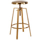 Gold |#| Industrial Style Barstool with Swivel Lift Adjustable Height Seat in Gold Finish