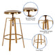 Gold |#| Industrial Style Barstool with Swivel Lift Adjustable Height Seat in Gold Finish