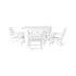 Tolleson Commercial 5 Piece Adirondack Dining Set with 48" Round Indoor/Outdoor Recycled HDPE Table and 4 Chairs with Cupholders