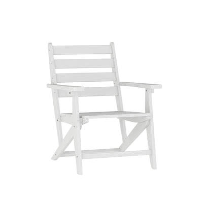 Tolleson Commercial Grade Adirondack Dining Chair with Fold Out Cup Holder, Weather Resistant Recycled HDPE Adirondack Chair - View 1