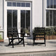 Black |#| All-Weather Commercial Adirondack Dining Chair with Fold Out Cupholder - Black