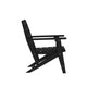 Black |#| All-Weather Commercial Adirondack Dining Chair with Fold Out Cupholder - Black