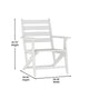 White |#| All-Weather Commercial Adirondack Dining Chair with Fold Out Cupholder - White