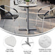 White Faux Marble/Silver Base |#| Commercial All-Weather 24" White Faux Marble HPL Tabletop with Silver X Base