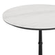 White Faux Marble/Black Base |#| Commercial All-Weather 24" White Faux Marble HPL Tabletop with Black Bistro Base