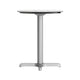 White Faux Marble/Silver Base |#| Commercial All-Weather 24" White Faux Marble HPL Tabletop with Silver X Base