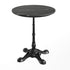 Black Faux Marble/Black Base |#| Commercial All-Weather 24" Black Faux Marble HPL Tabletop with Black Bistro Base