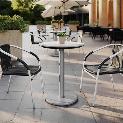 24" Round Commercial All-Weather Seamless Surface Tabletop with Base - View 2