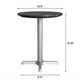 Black Faux Marble/Silver Base |#| Commercial All-Weather 24" Black Faux Marble HPL Tabletop with Silver X Base