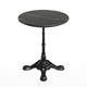 Black Faux Marble/Black Base |#| Commercial All-Weather 24" Black Faux Marble HPL Tabletop with Black Bistro Base