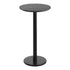Black Faux Marble/Black Base |#| Commercial 24" Black Faux Marble HPL Tabletop with Black Bar Height RD Base