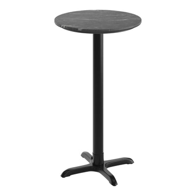 24" Round Commercial Seamless Surface Tabletop with Bar Height Crisscross Base - View 1