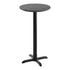 Black Faux Marble/Black Base |#| Commercial 24" Black Faux Marble HPL Tabletop with Black Bar Height X Base