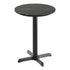 Black Faux Marble/Black Base |#| Commercial 24" Black Faux Marble HPL Tabletop with Black Table Height X Base