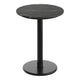 Black Faux Marble/Black Base |#| Commercial 24" Black Faux Marble HPL Tabletop with Black Table Height RD Base