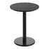 Black Faux Marble/Black Base |#| Commercial 24" Black Faux Marble HPL Tabletop with Black Table Height RD Base